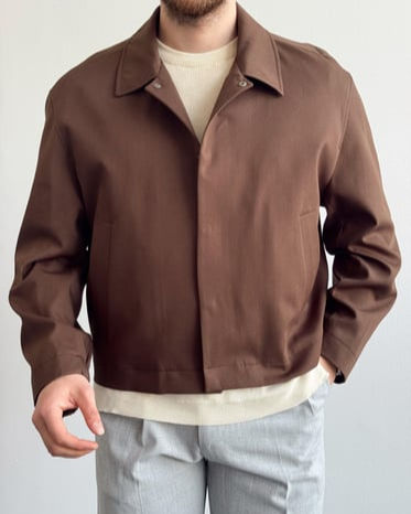 Erkek Özel Premium Seri Gizli Düğme Detay Mevsimlik Relax Fit Ceket-Kahverengi