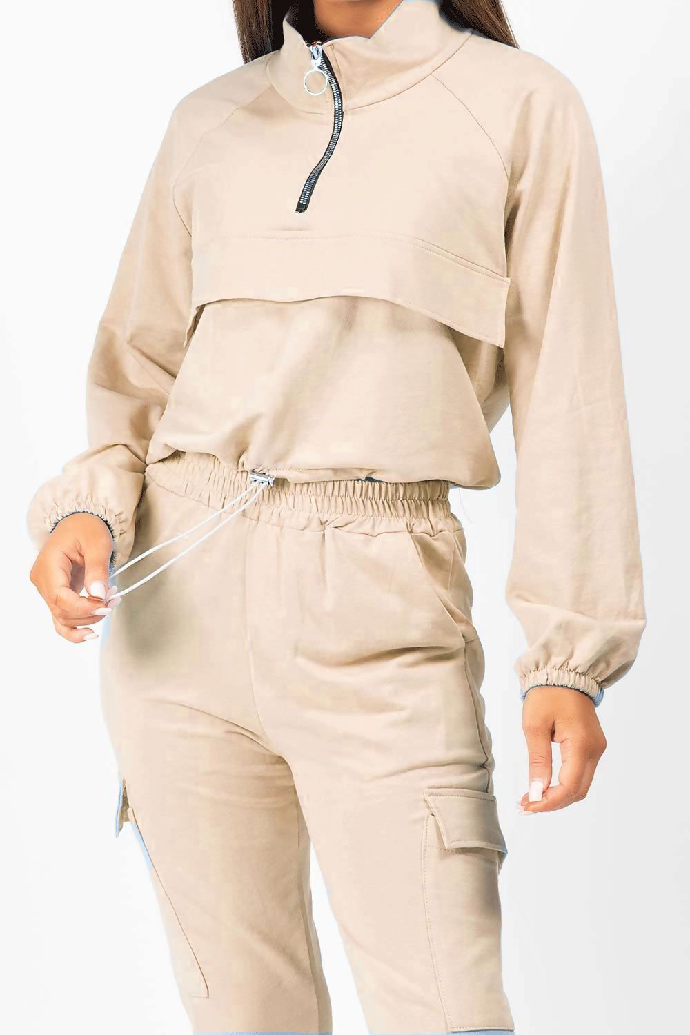Front Pocket Half Zip Lounge Set