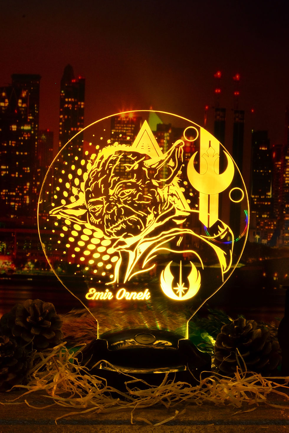 Baby Yoda Kişiye Özel Star Wars Figür Konsept Hediye 3 Boyutlu Led Lamba