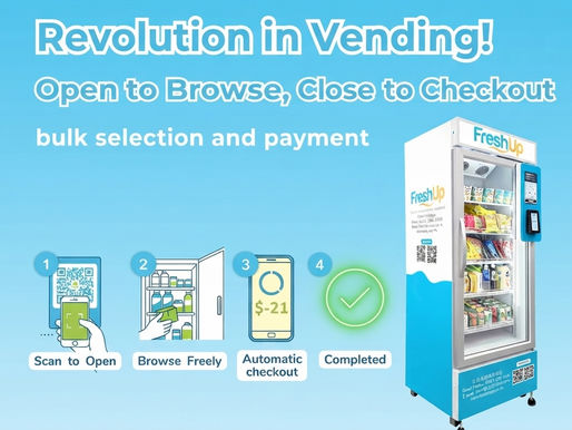 A Revolution in Vending! Experience the 'Open to Browse, Close to Checkout' AI Vending Machine.
