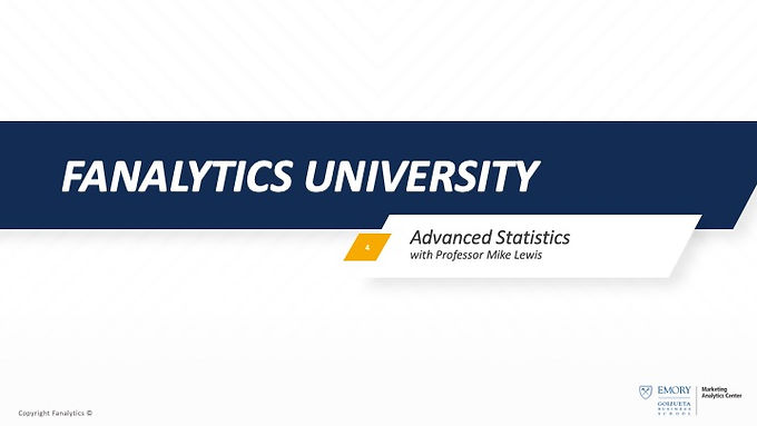 Fanalytics U Class 4: Advanced Sports Statistics