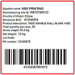 STARBUCKS - LABEL - 4 X 4