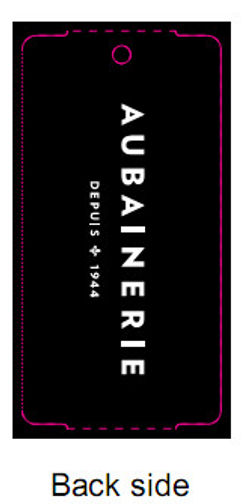 AUBAINERIE - TAG - 1.375 X 2.75Back side