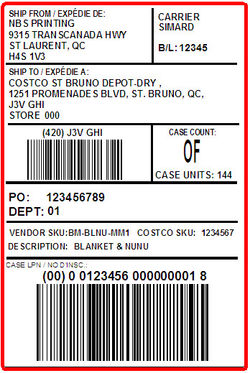 COSTCO - LABEL - 4 X  6