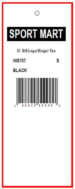 SPORT MART - TAG - 1 58 x 4