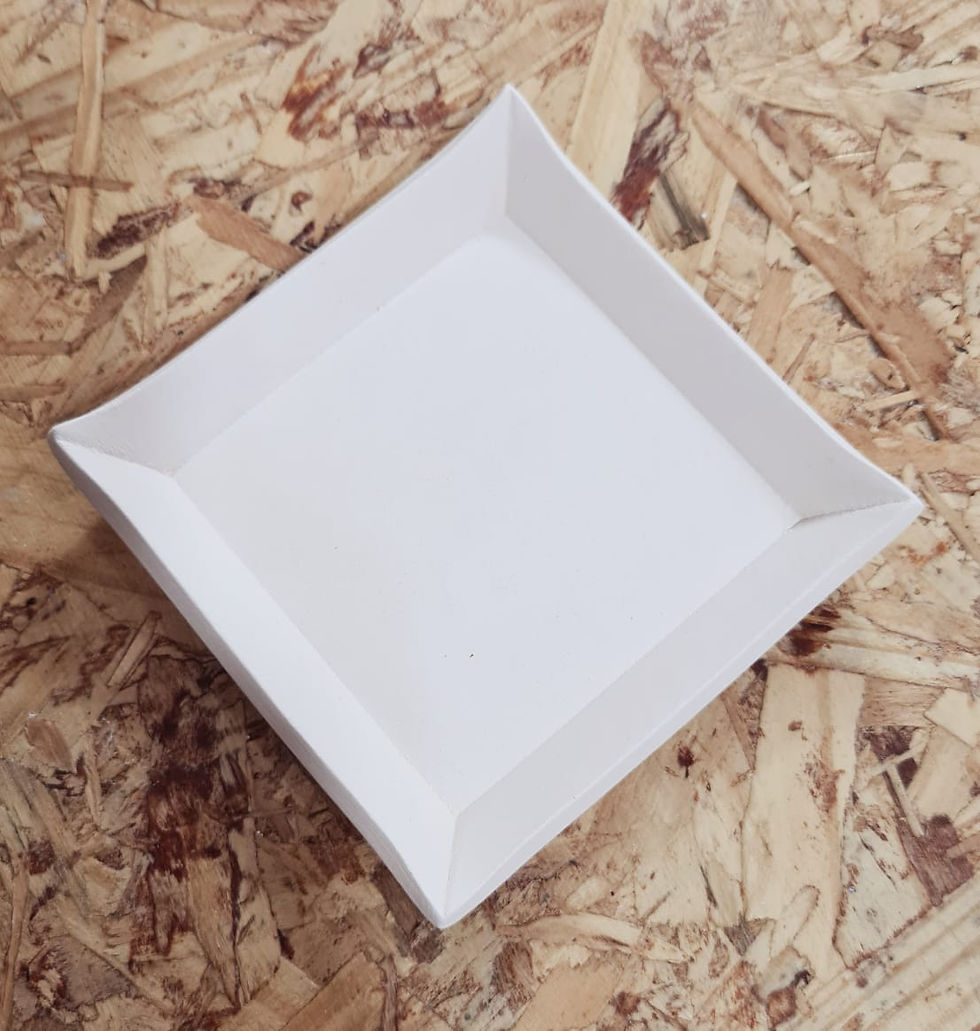 Pratinho Quadrado em Cerâmica para Pintura