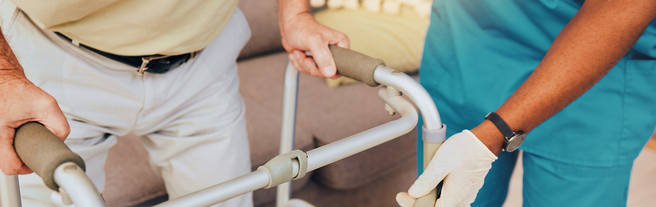 disability-nurse-senior-walking-frame-support-help-trust-moving-legs-muscle-healthcare-reh