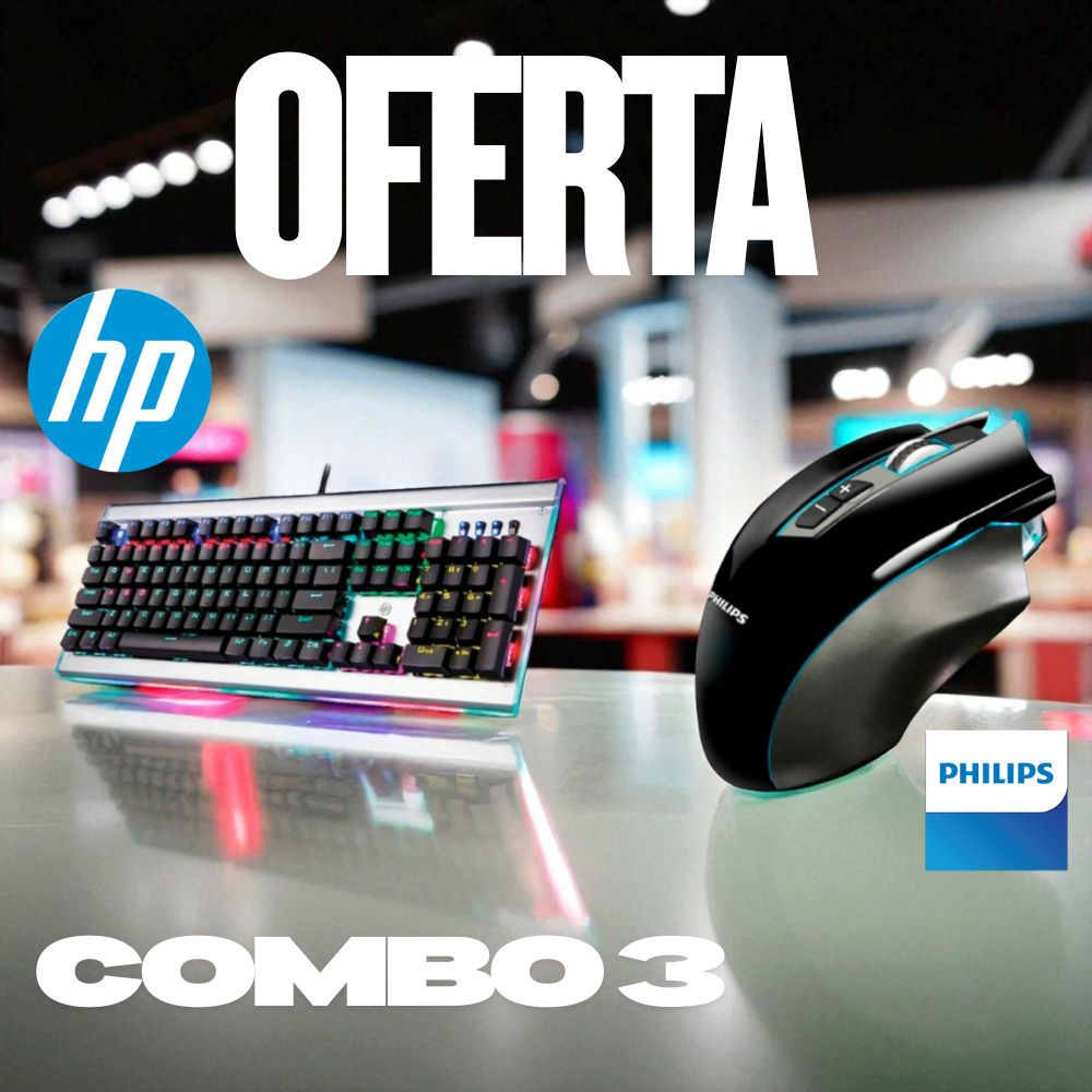 Oferta Teclado Mecanico HP GK520+Mouse Philips SPK9201