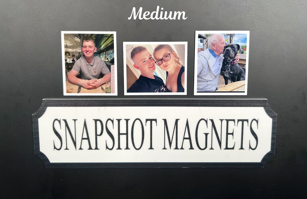 medium magnets with snapshot magnets sign