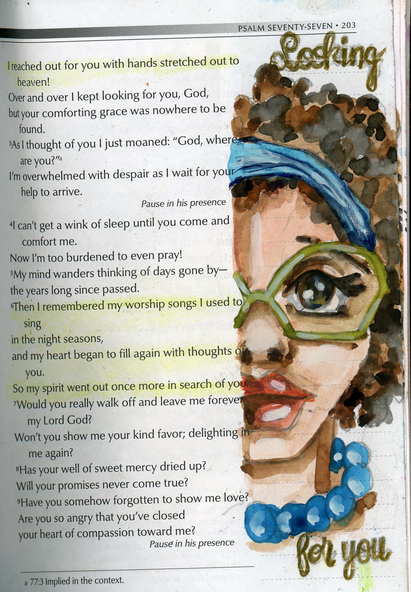 Psalm 77 Margin Sketch