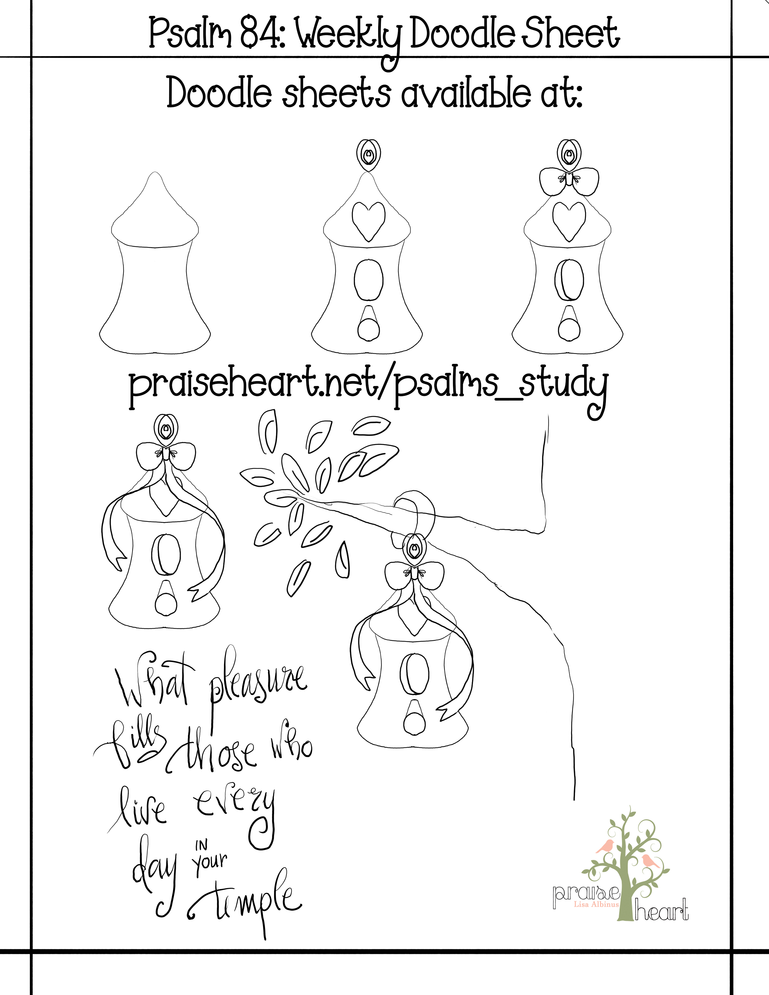 Psalm 84 Doodle Sheet