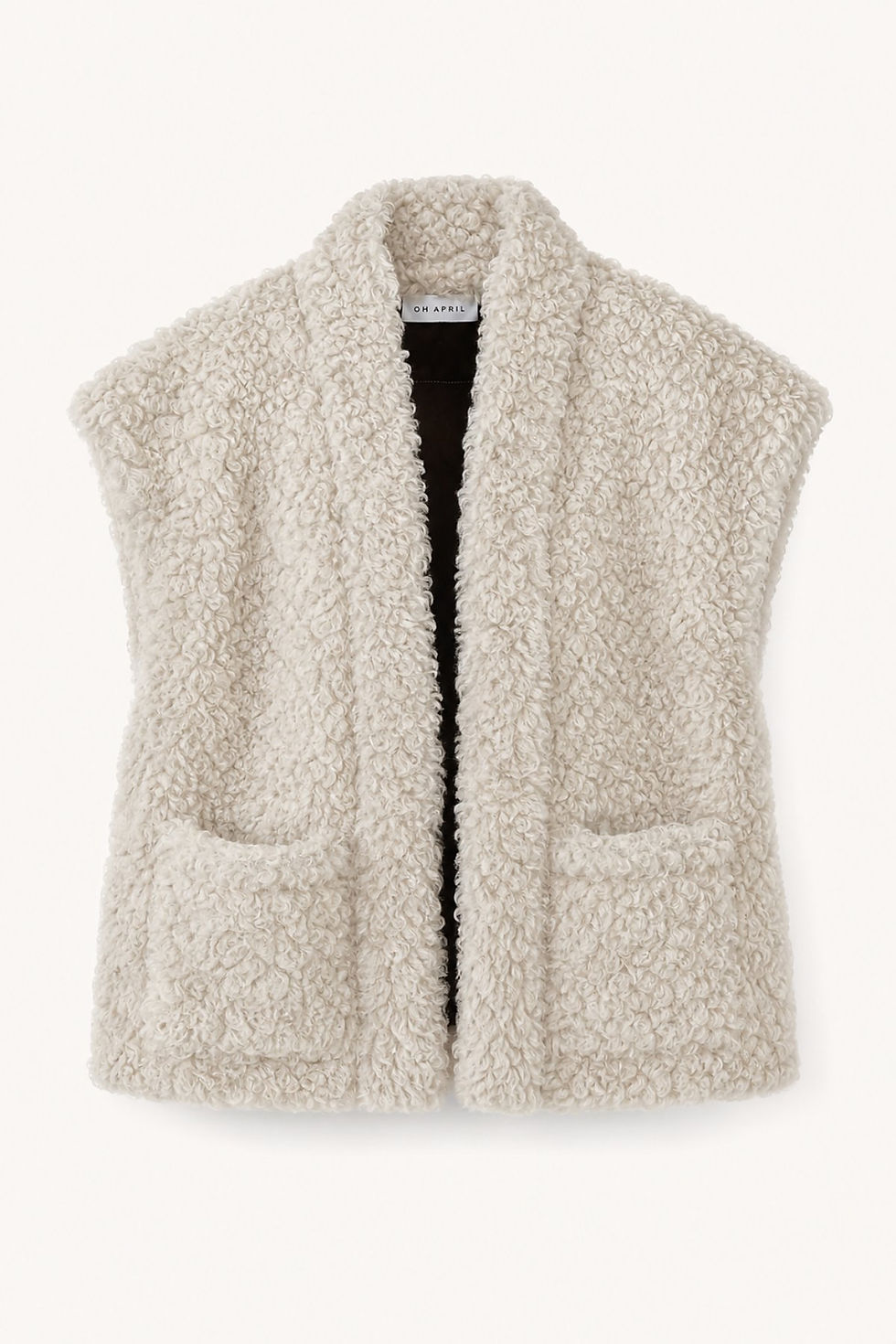 Teddy-Weste Jolie von OH APRIL in Off White, Vorderseite