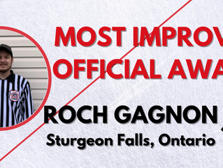Most Improved Official Award - Roch Gagnon, Sturgeon Falls