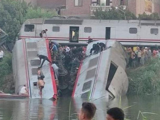Egyptian Ministry of Health: 20 passengers injured in Minya train collision