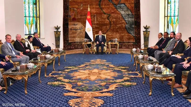 الرئيس المصري يدعو أمام وفد من الكونغرس إلى وقف الحرب في غزة ولبنان