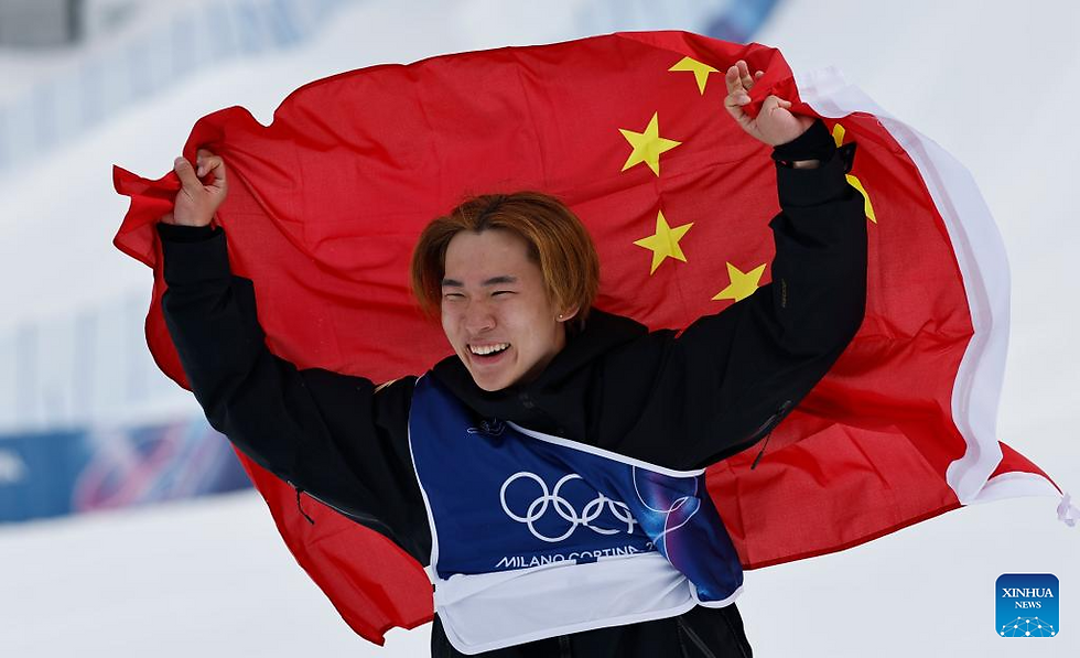 Su Yiming overcomes post-Beijing slump to win Olympic slopestyle gold