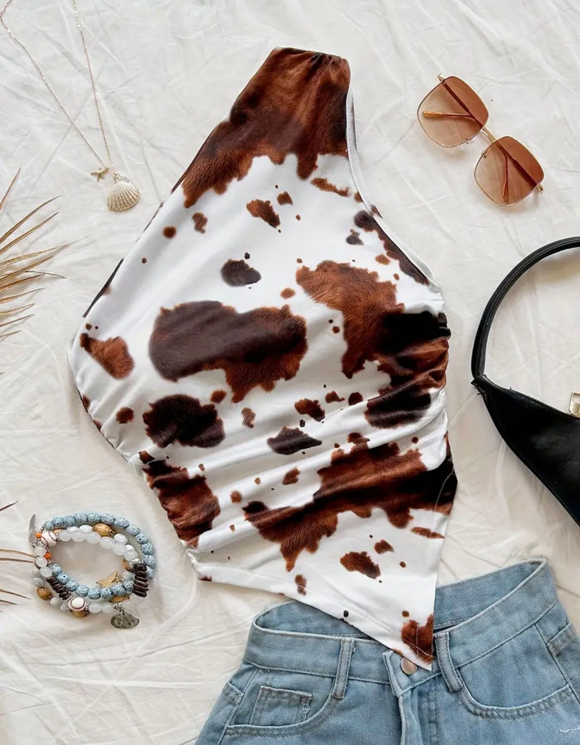 “Moo B**** “ Cropped One Sided Tank Top 