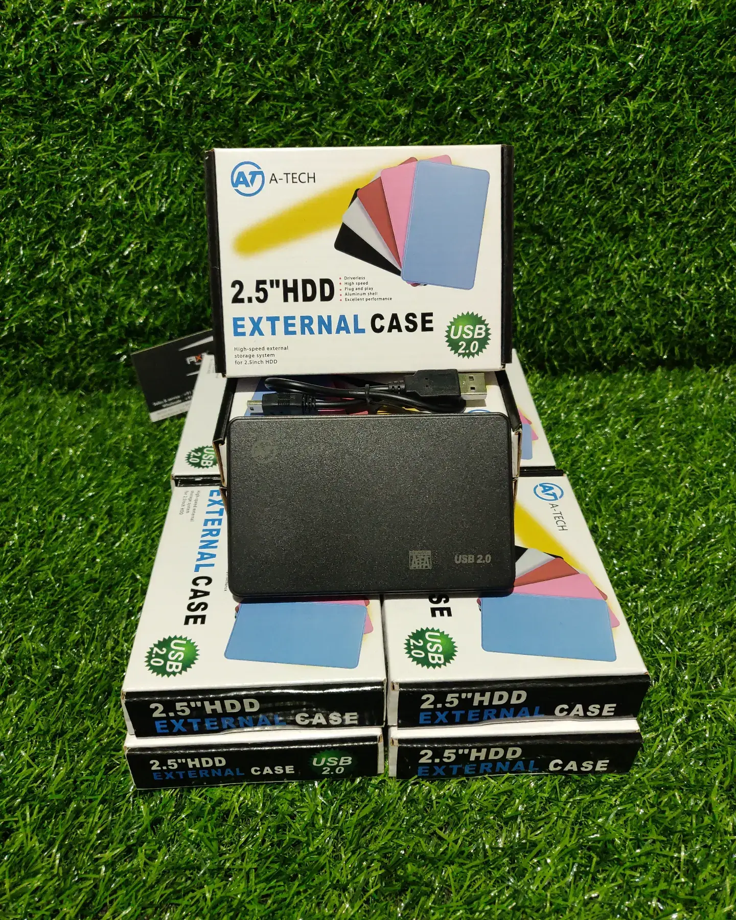 A-TECH 2.5" HDD (RTS25HDD0) EXTERNAL CASE USB 2.0 PLASTIC HARD DRIVE DHAMAKA OFF