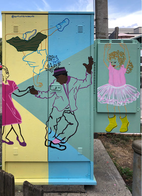 Bell Box painted with dancers