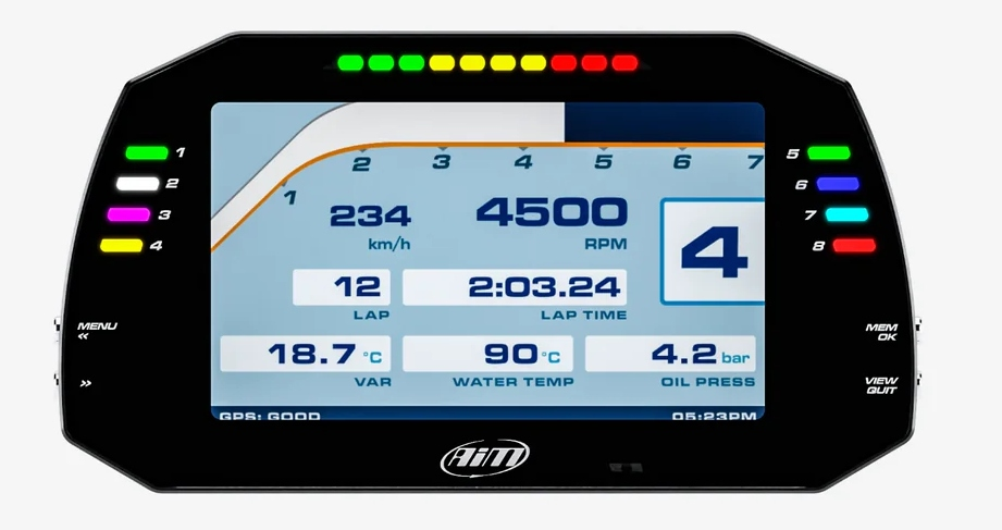 Aim MXG 1.3 Strada Light 7" TFT Dash Display with Race Icons