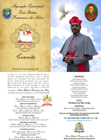 Convite da Sagração Episcopal de Dom Rodnei Francisco da Silva
