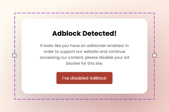 Adblocker Detector banner