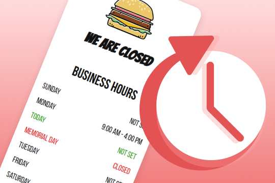Business Hours & Open Sign banner