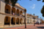 Buildings near Parque Colon in Santo Domingo