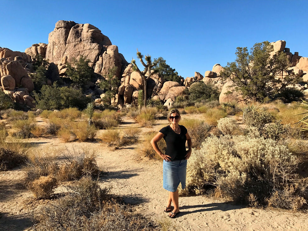 Hiking in my flip flops on Hidden Valley Trail in Joshua Tree