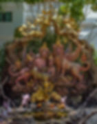 Lion sculpture behind the White Temple near Chiang Rai