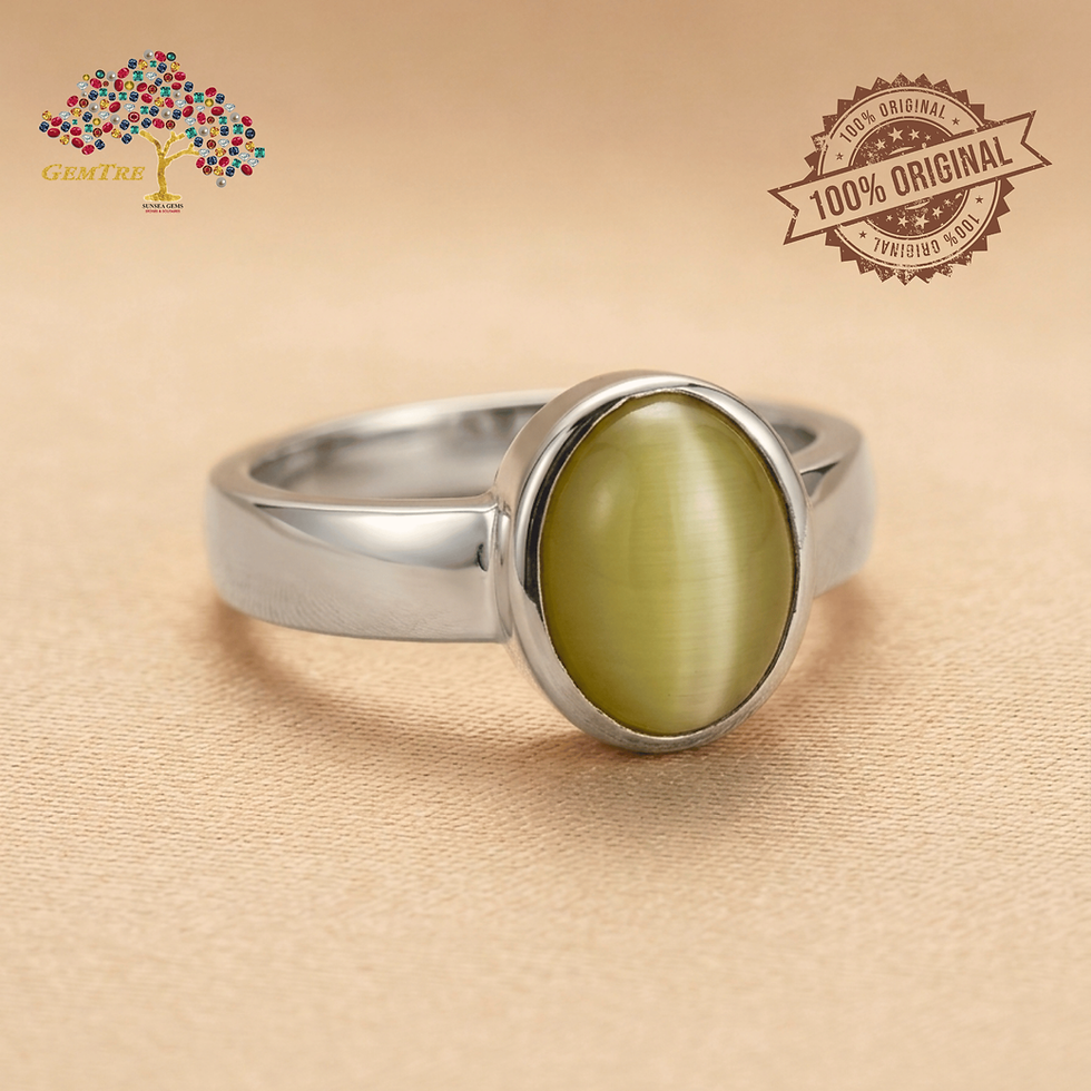 Thumbnail: Cat's Eye - Lehsunia Ring Adjustable