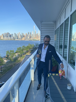 Bold British Navy Pinstripe Super 150-9c