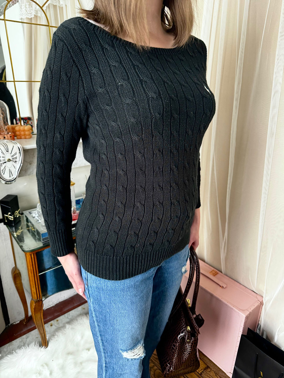 Miniature : Pull Ralph Lauren taille m noir en très bon état 
