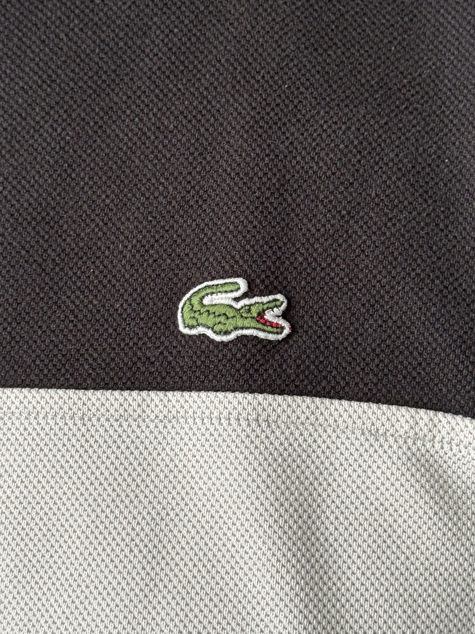 Miniature : Pull hiver Lacoste noir blanc et jaune en bon état taille l 