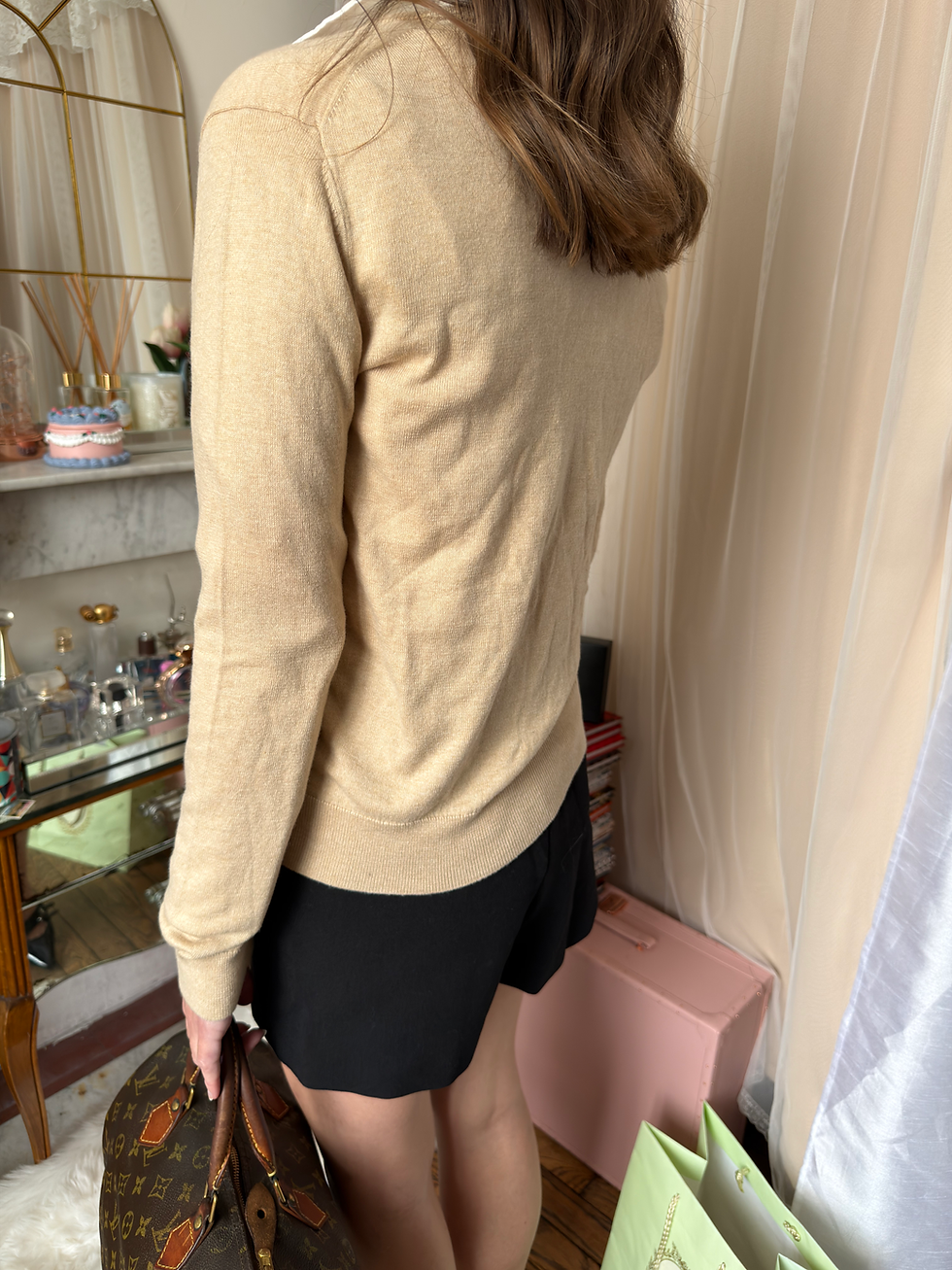 Miniature : Pull uniqlo taille m beige en très bon état en coton et cachemire 