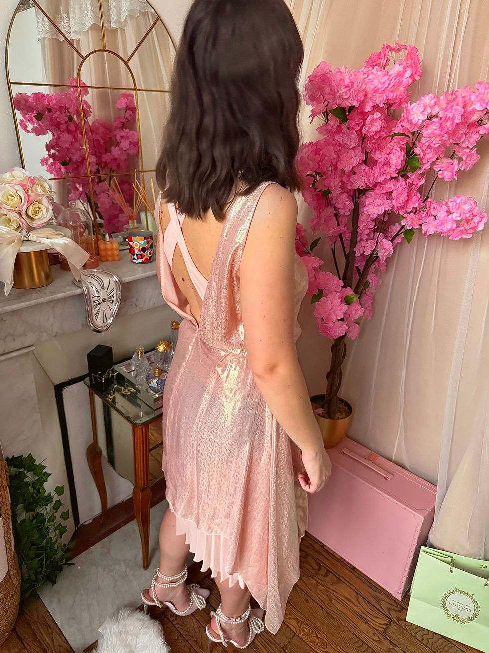 Miniature :  Robe Patrizia Pepe rose taille m/38 neuve sans étiquette en soie