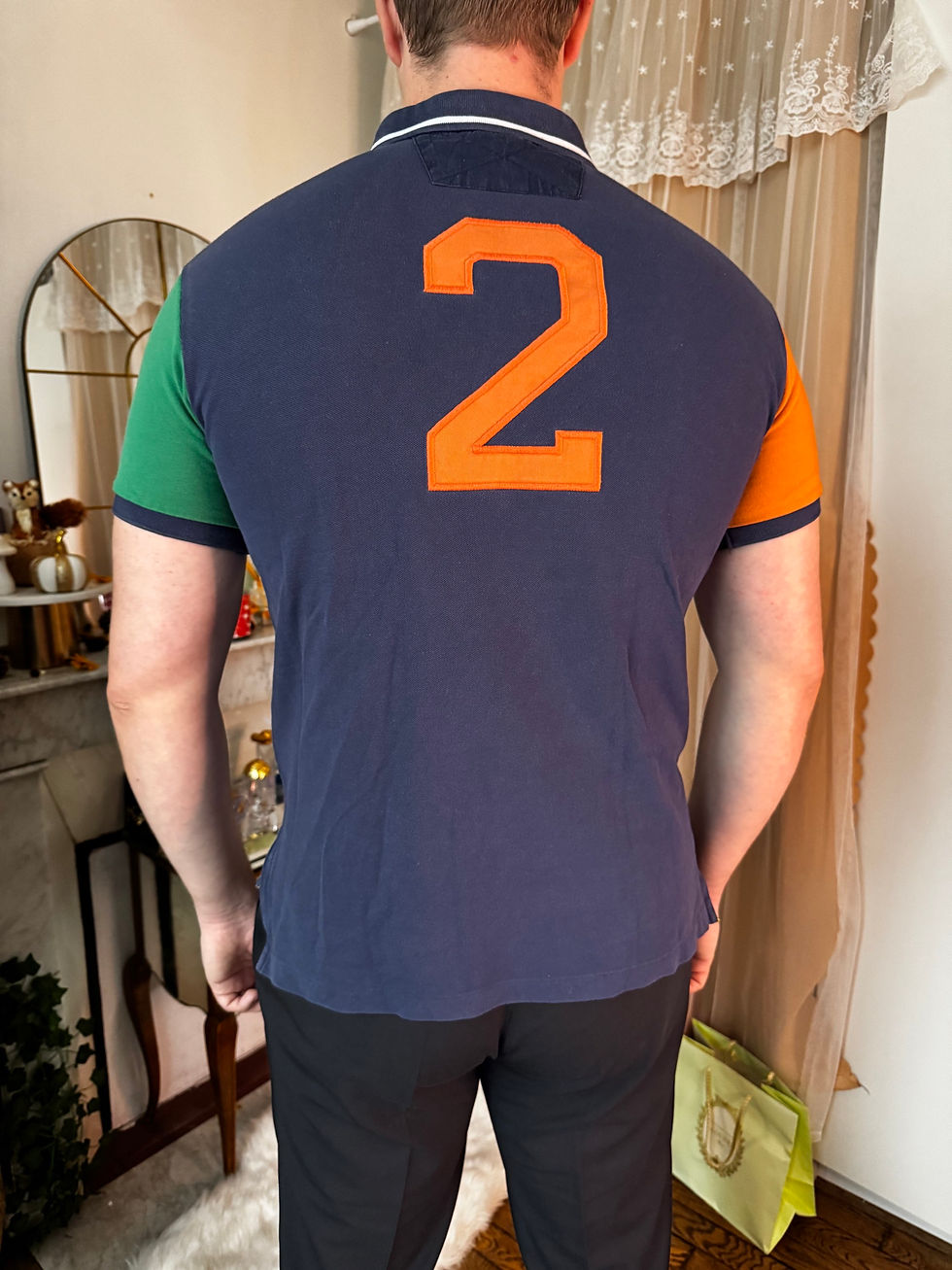 Miniature : Polo Ralph Lauren bleu et blanc, vert  taille l en bon état en coton 