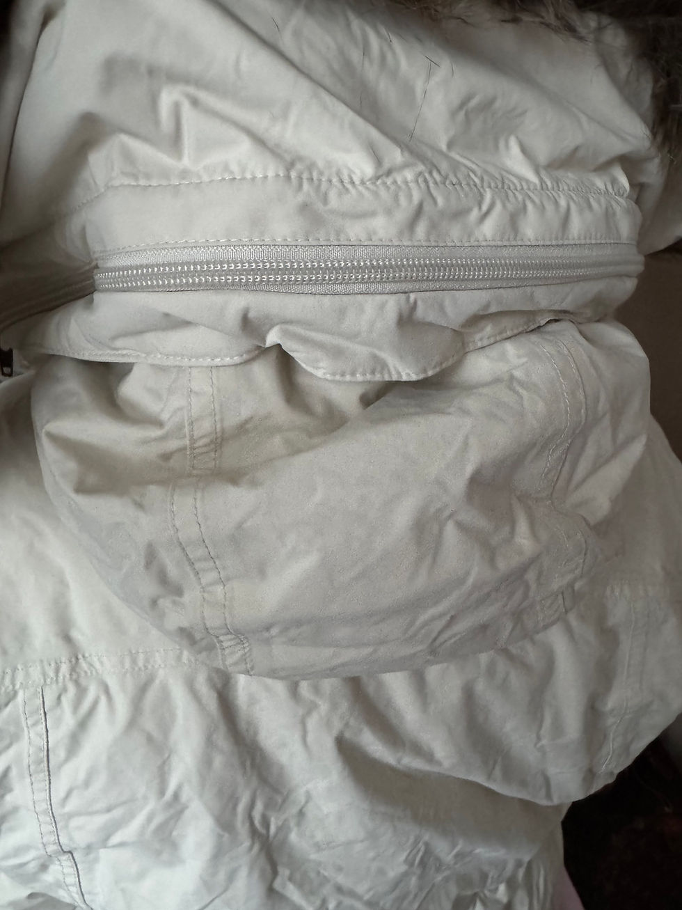 Miniature : Doudoune north face femme taille xl blanc / beige en très bon état 