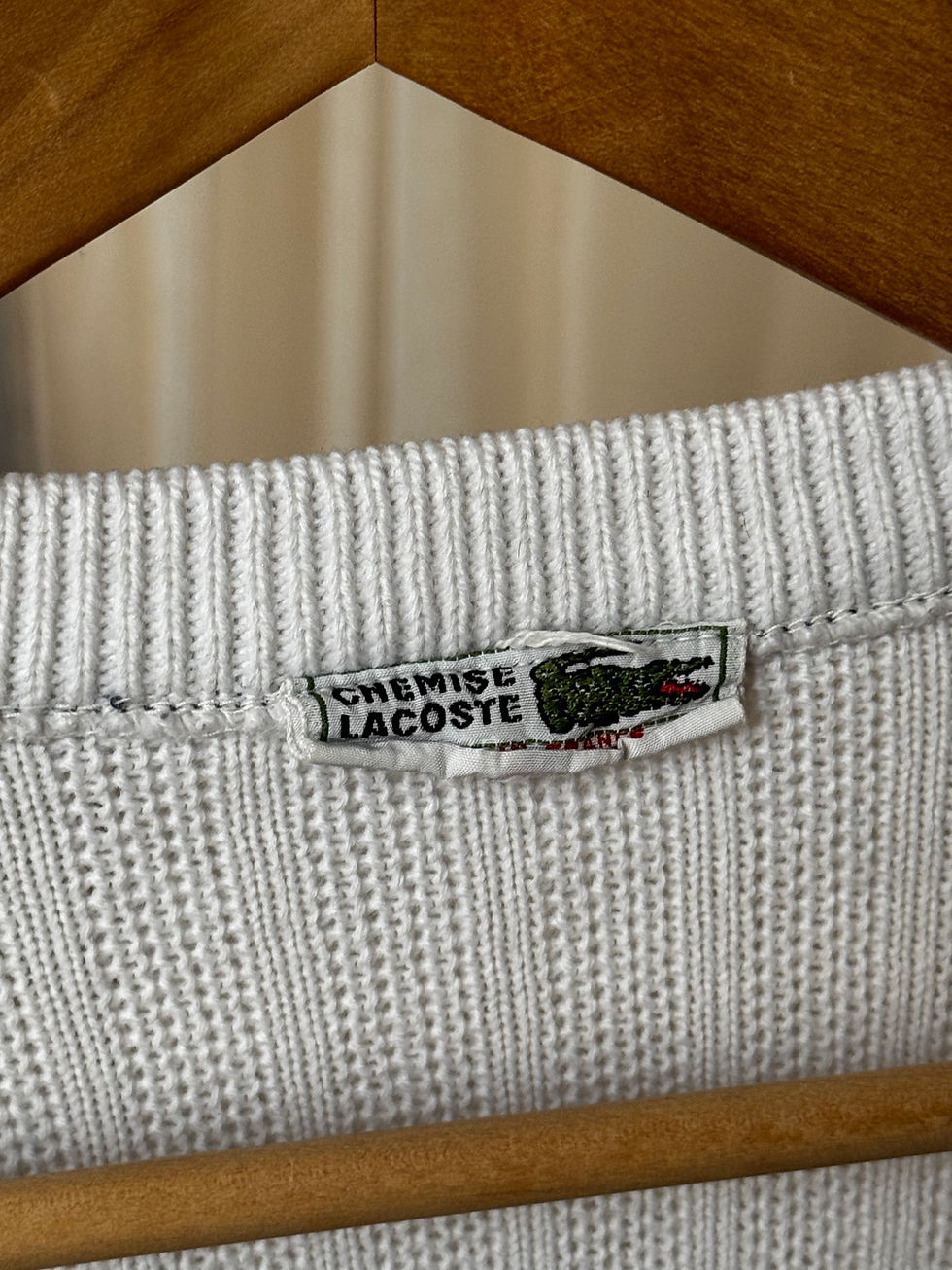 Miniature : Gilet Lacoste style oldmoney taille m blanc en bon état