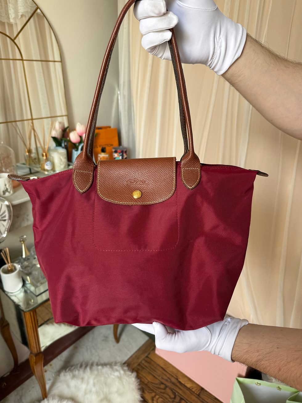 Miniature : sac à main longchamp pliable taille m en très bon état couleur bordeaux 