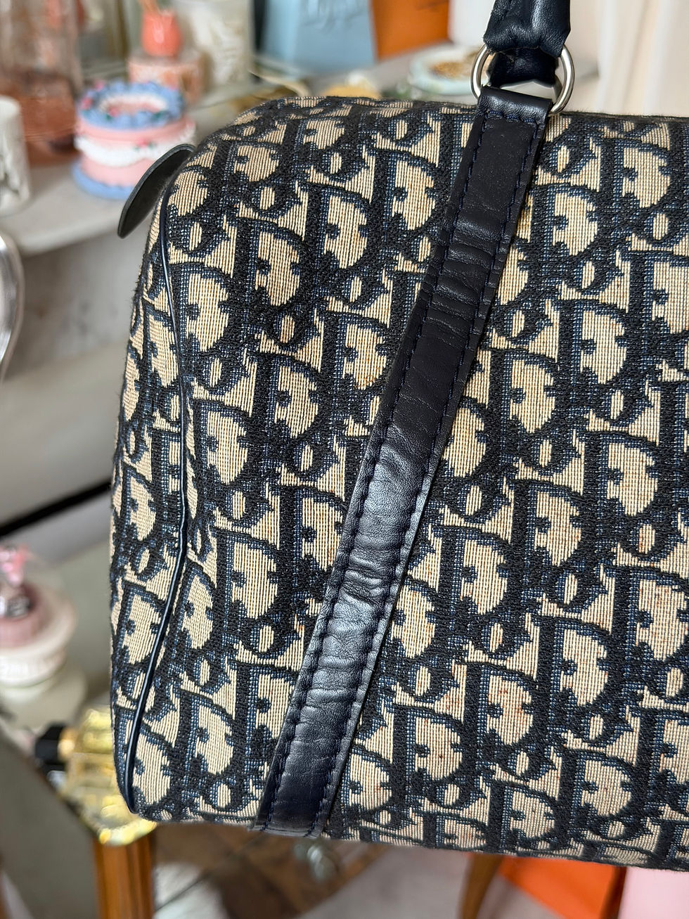 Miniature : Sac Christian Dior Boston vintage – monogram Dior Oblique
