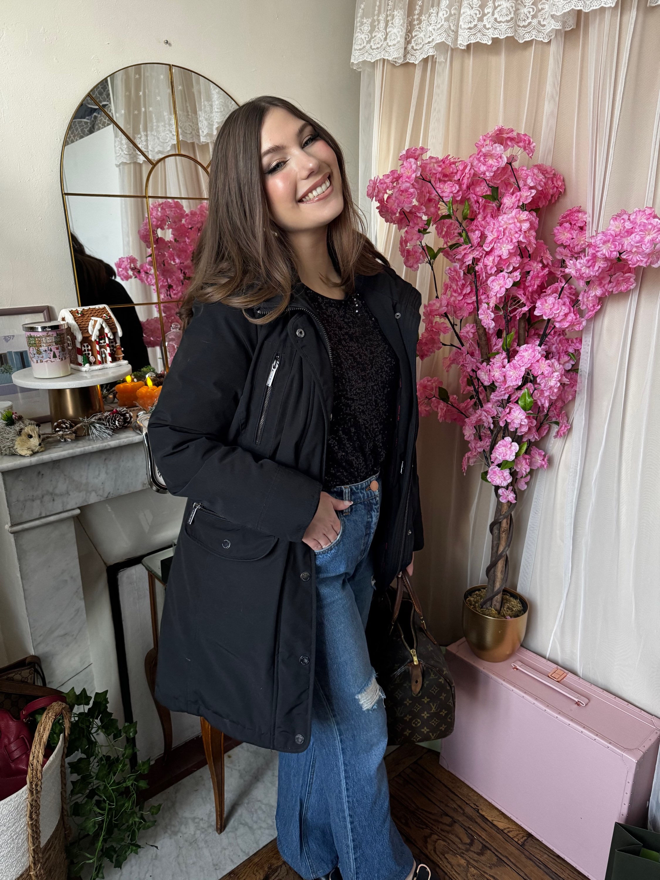 Manteau Michael kors noir taille s femme en très bon état 