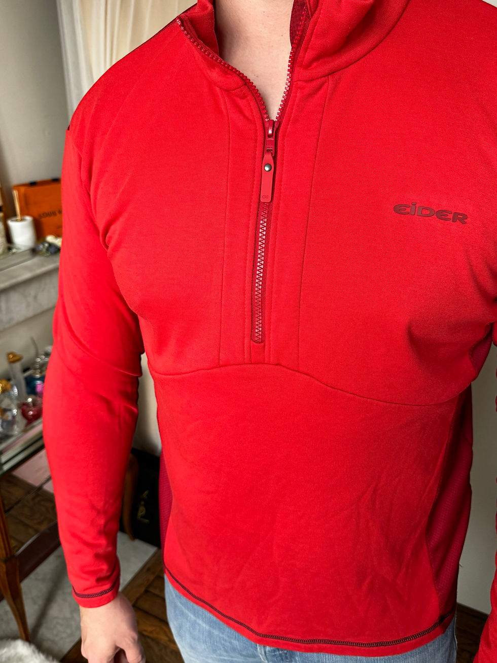 Miniature : Pull zip hiver eider rouge taille xl en bon état 