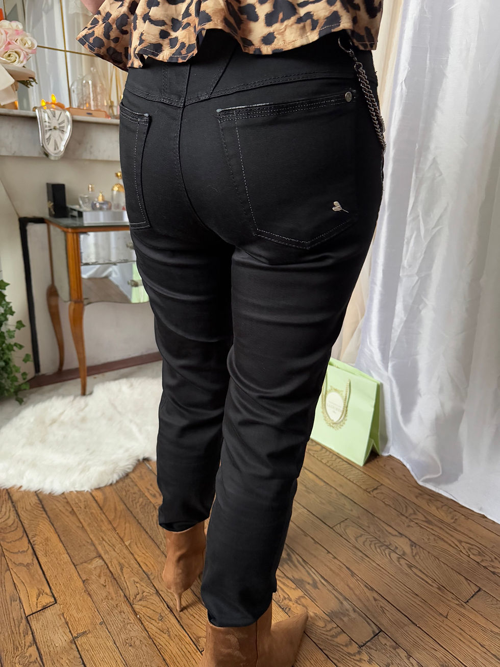 Miniature : Jeans high noir en très bon état taille 38 taille 38 cm
