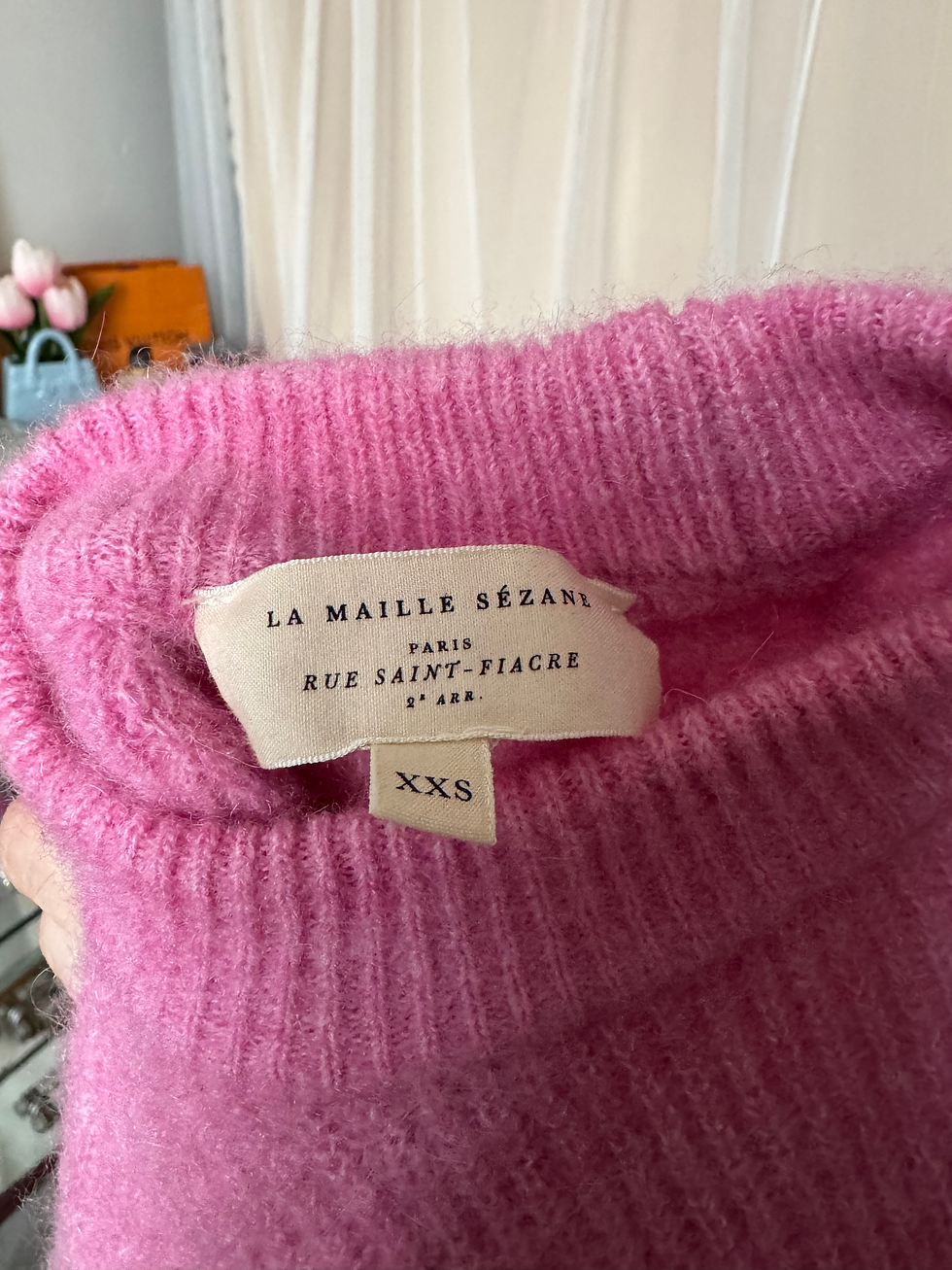 Miniature : pull la maille sezane hiver en maille rose taille xxs en très bon état 