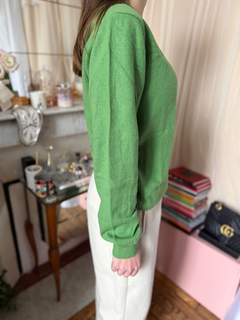 Miniature : Pull benetton vert en très bon état en cachemire laine viscose  taille m 