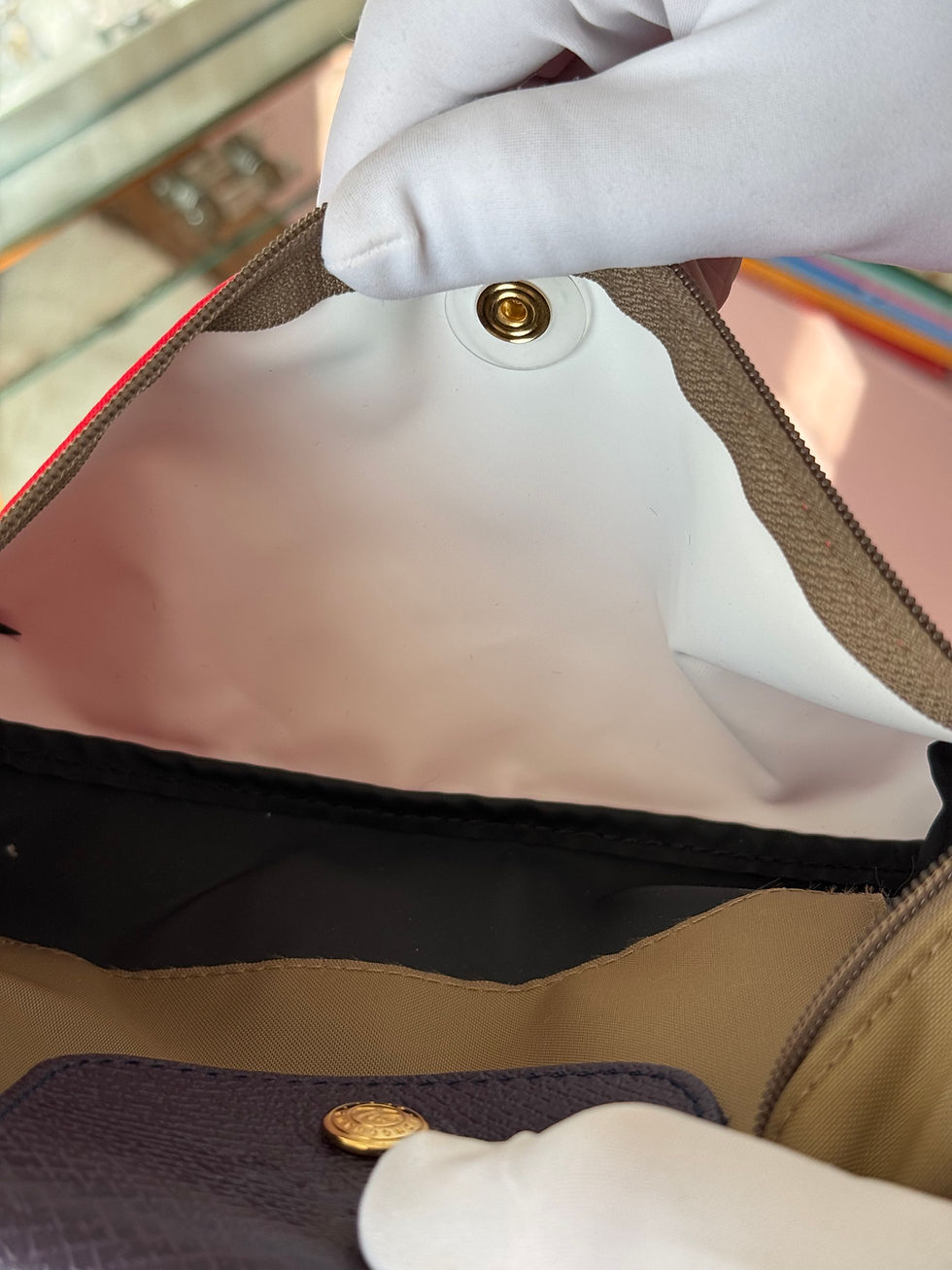 Miniature : Banane longchamp neuf sans étiquette bleu rouge et marron