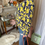 Miniature : Cardigan land’s end taille l bleu et jaune en très bon état à motif floral 