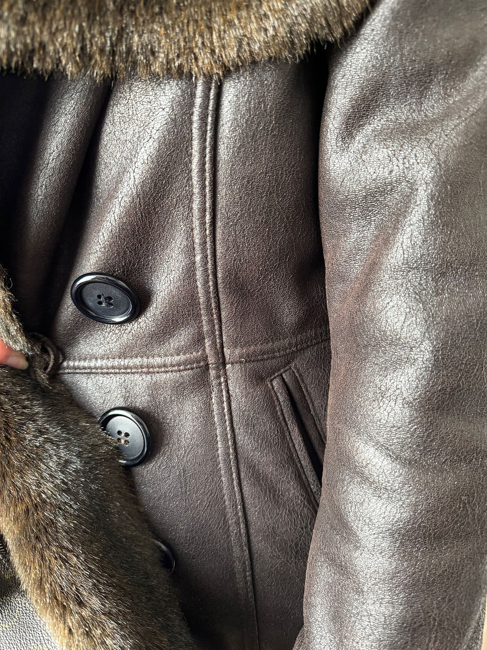 Miniature : manteau effet peau Caroll marron taille m en bon état 