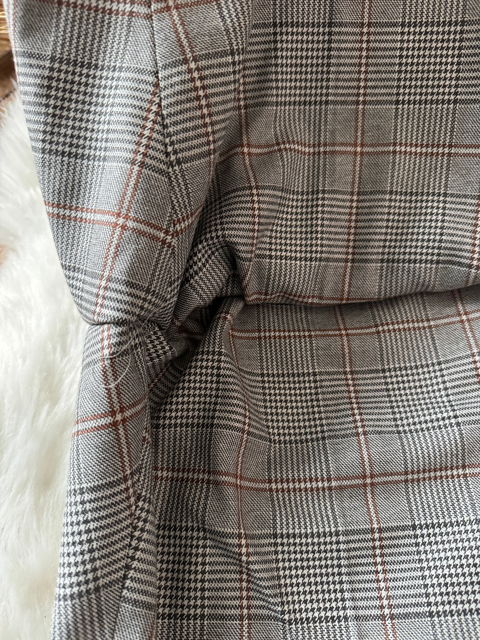 Miniature : Pantalon chinos à carreaux Zara neuf avec étiquette taille 44 regular fit gris